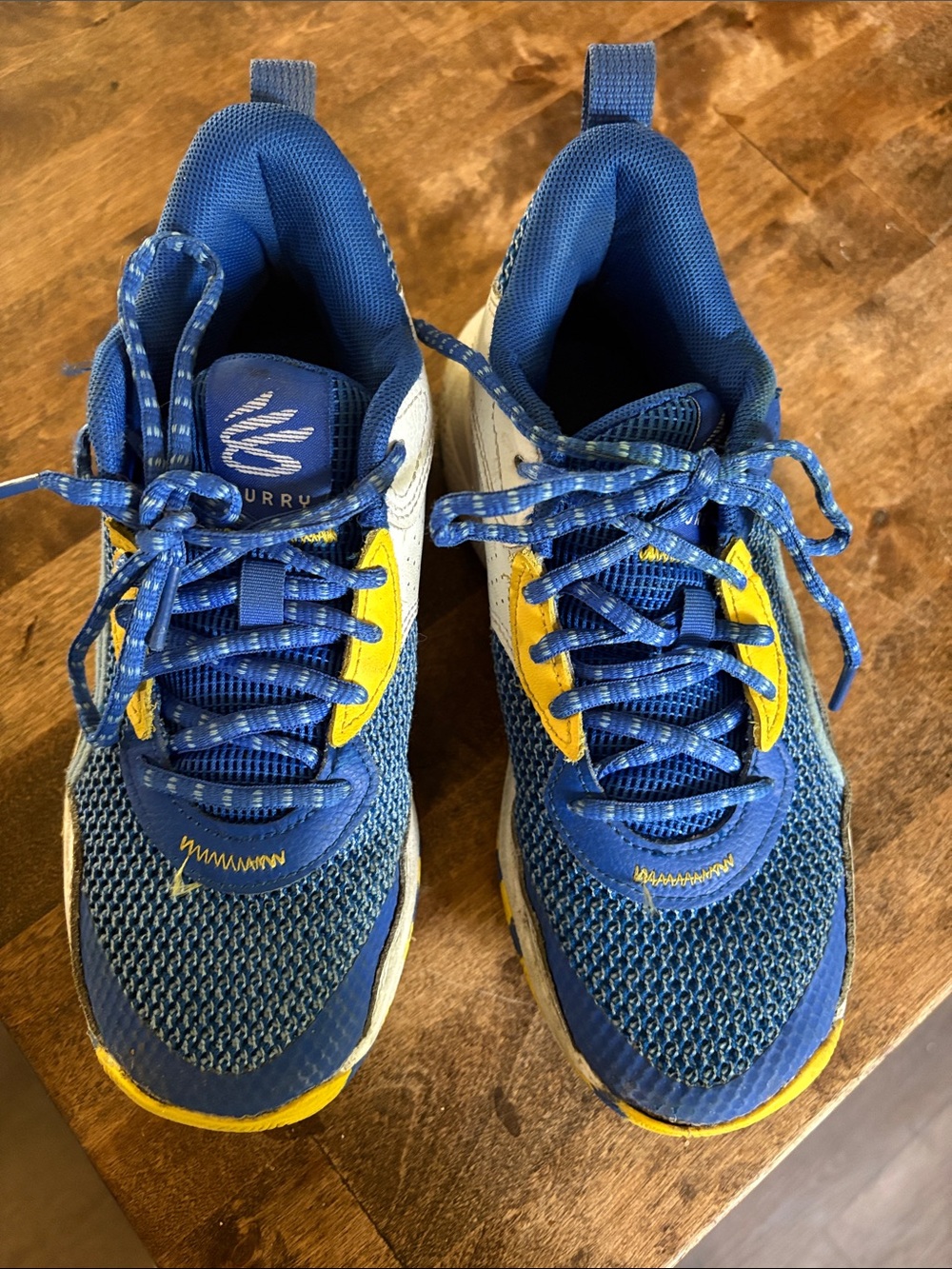 Under Armour Blue and Yellow Kids Sneakers